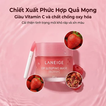 Mặt nạ ngủ môi Laneige hương berry, phục hồi môi khô bong tróc, làm sáng màu môi, dưỡng ẩm và mờ rãnh môi #LZ03