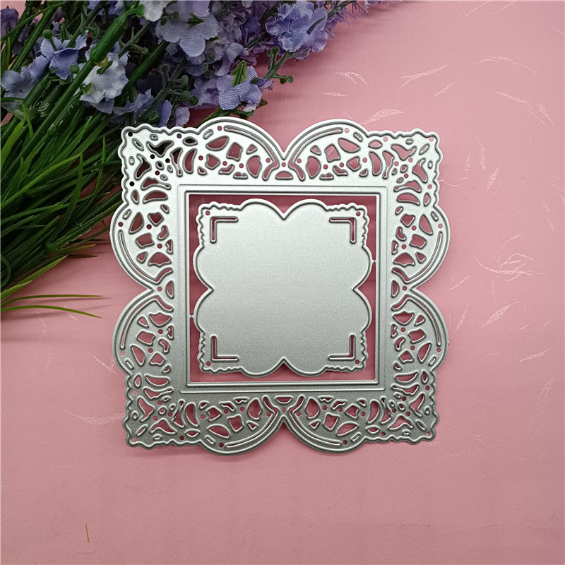 Khung Ren Kim Loại Thép Carbon Cắt Khuôn Thêu Sò Dập Nổi Khắc Bản Mẫu DIY Album Ảnh Thiệp Chúc Mừng Cắt Chết Giấy Thủ Công Dụng Cụ