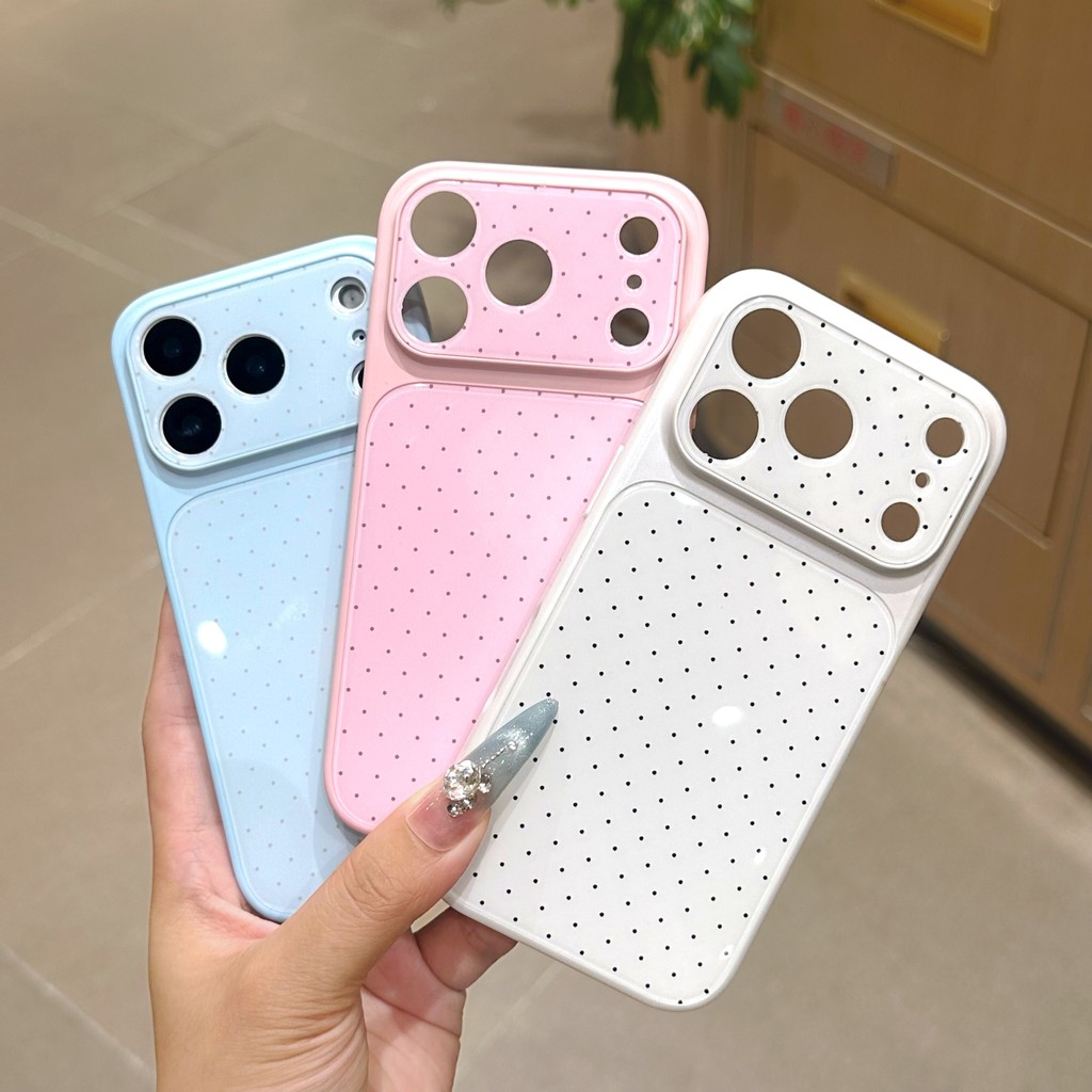 Ốp điện thoại chấm bi màu kẹo cho iPhone 17 Pro Max 17 Air 16 Plus 15 14 13 Vỏ điện thoại chống rơi
