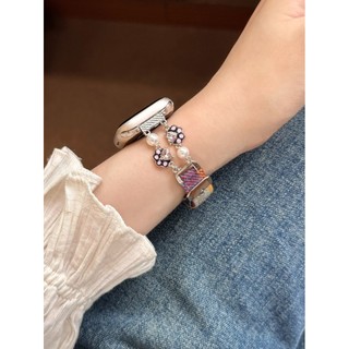 Dây đeo đồng hồ vải kim cương Hello Kitty Thích hợp cho iwatch S11 10 9 8 utrra 7 6 5 4 SE 3 2 1 Size 38mm40mm41mm42mm44mm46mm49mm