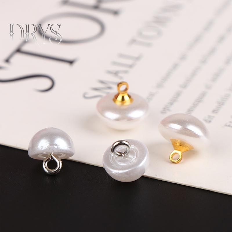 TFT 10mm/12mm - 10 cái nút áo hình nấm nhựa, bán nguyệt màu ngọc trai, dùng để trang trí và DIY