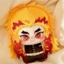 PS1 Demon Slayer: Kimetsu no Yaiba Rengoku Kyoujurou Plushie Trò chơi dễ thương Merch Túi búp bê Cotton sang trọng Charm SP1