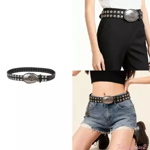 Dây đaipunk rock thời trang từ da PU, phù hợp với quần jeans nữ