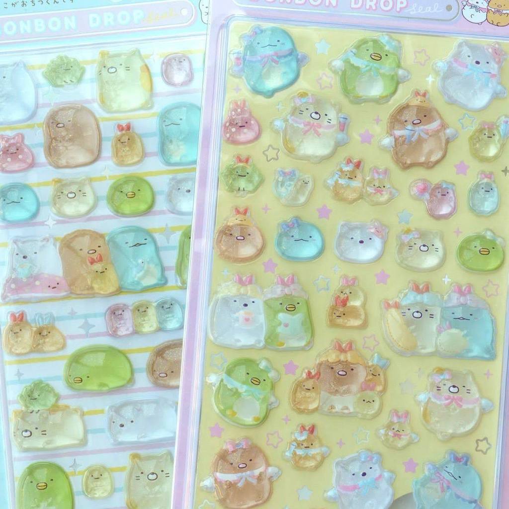 Decal 3D Pha Lê Sumikko Gurashi – Sticker Dán Sổ Tay, Trang Trí DIY Tamagotchi, Keo Trong Suốt Dễ Dán