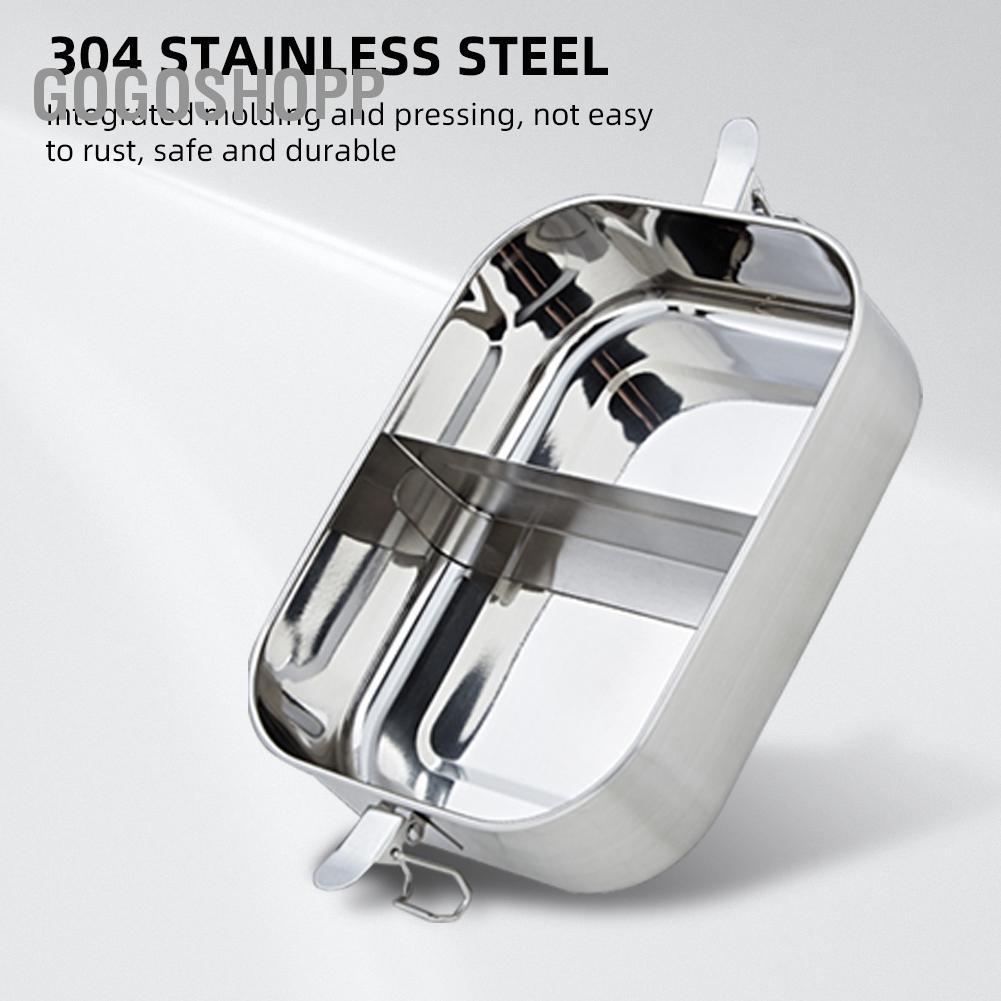 Gogoshopp 304 Hộp Đựng Cơm Trưa Bằng Thép Không Gỉ- Hộp Đựng Kim Loại 2 Ngăn Hộp Bento Cho Trẻ Em Và Người Lớn 800ML Máy Rửa Bát An Toàn