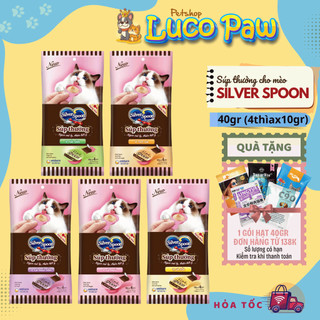 Súp thưởng Silver Spoon cho mèo dạng thìa - Nguyên liệu hảo hạng từ Nhật Bản - 40Gr( 4thìa x 10gr )