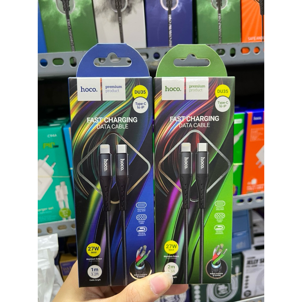Cáp Sạc Nhanh 27w HOCO Du35 chính hãng sạc nhanh siêu bền chống cháy dài 1-2M BH 6 tháng