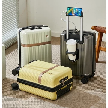 vali 16 inch siêu nhẹ Valy du lịch đẹp thời trang Vali xách tay nhẹ loại nhỏ Vali du lịch có lỗ sạc USB và chỗ để ly