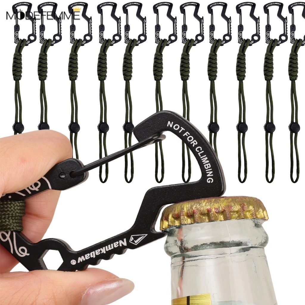 [H & L] Bộ móc Carabiner cắm trại 1 / 2 / 4 | Dây chống thất lạc có thiết kế dây đeo cổ tay| Bánh răng hợp kim nhôm di động bằng Polypropylen để đi bộ đường dài / câu cá|2 màu