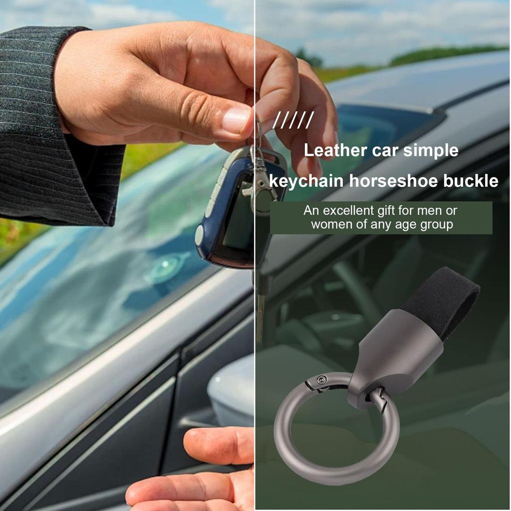 Móc khóa da đựng chìa khóa xe ô tô, phụ kiện nam, giá đỡ fob, abrtedvn