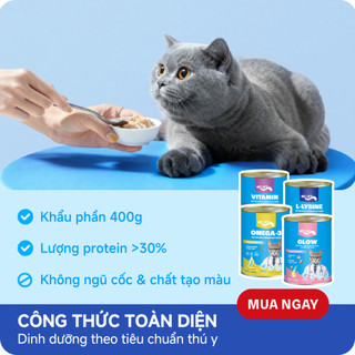 [MỚI] Thức Ăn Cho Mèo MRVET Dạng Pate Combo 6, 12, 24 Lon 400G Tiêu Hóa, Sáng Mắt, Mượt Lông