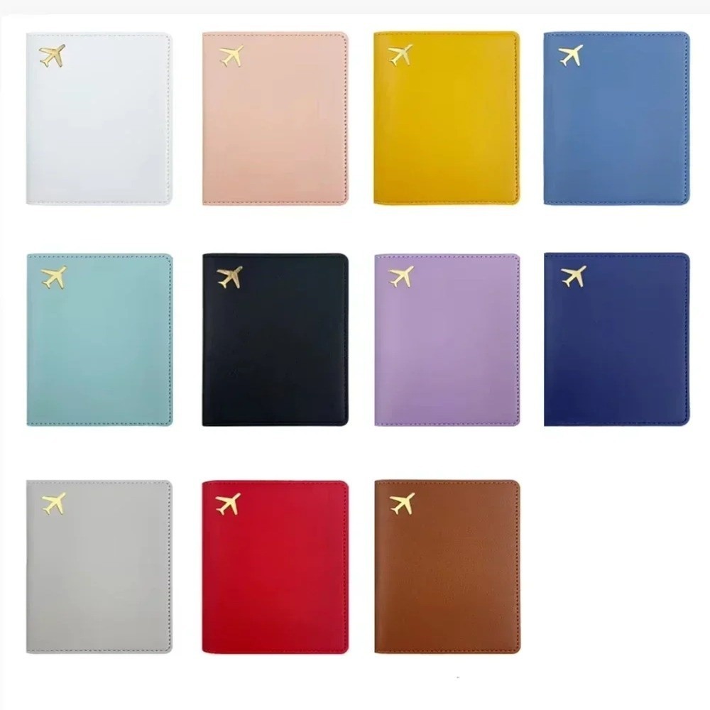 HOBBYIN Giá đỡ hộ chiếu HOBBYIN, Vỏ bảo vệ hộ chiếu di động chống nước, Bảo vệ hộ chiếu bằng da PU màu trơn nhẹ