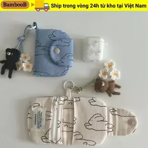 Ví đựng thẻ ví BAMBOOB, Ví đựng tiền xu sinh viên Hàn Quốc di động, Gói túi đựng thẻ nhiều lớp Mặt dây chuyền Túi đựng đồ nhỏ bằng vải Canvas