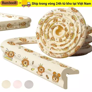 Đệm chống va chạm BAMBOOB, Dải bảo vệ cạnh bàn làm việc an toàn cho bé, Họa tiết kỹ thuật số hoạt hình bền bỉ Làm dày 2m Bảo vệ góc tường Đầu giường