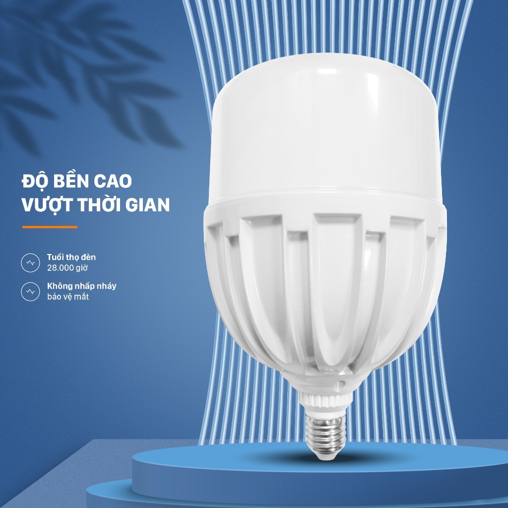 Bóng đèn LED bulb trụ nhôm đúc cao cấp Mỹ Linh 30W, 40W, chuẩn công suất, siêu sáng, bền, chắc chắn.