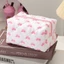 Túi trang điểm Quilted EBINLANDS, Hộp đựng mỹ phẩm nơ dung tích lớn, Túi xách vệ sinh đa chức năng di động dành cho nữ