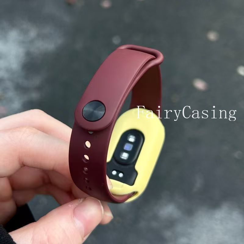 Không có đồng hồ - Dây đeo cho Xiaomi Mi Band 10 9 8 NFC Vòng đeo tay Silicon Cổ tay Miband 9 Phiên bản gốm Dây đeo thể thao thay thế
