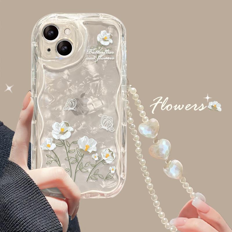 Thích hợp cho vỏ điện thoại Apple 15 iPhone14 / 13promax Line Vòng tay hoa 16 / 12 Silicon trong suốt 1726.1.11