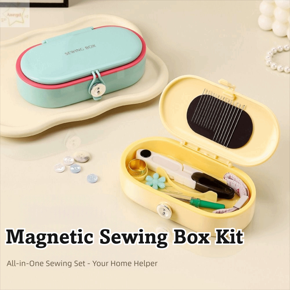 Bộ dụng cụ may vá AWNGD có hộp may, Bộ kim và sợi chỉ 16 màu DIY, Bộ dụng cụ may mặc DIY bền bỉ Bộ hộp may đa chức năng cho bộ may gia đình