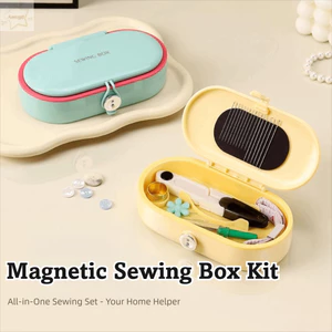 Bộ dụng cụ may vá AWNGD có hộp may, Bộ kim và sợi chỉ 16 màu DIY, Bộ dụng cụ may mặc DIY bền bỉ Bộ hộp may đa chức năng cho bộ may gia đình