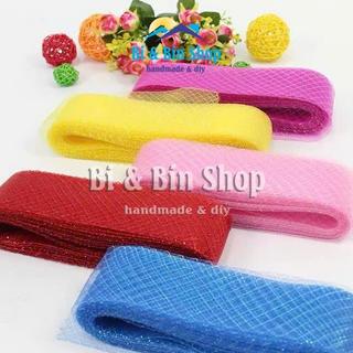 Xấp 4-5 Mét Ruy Băng Lưới Rộng 6-7cm Làm Bó Hoa Cưới, Phụ Kiện Trang Trí
