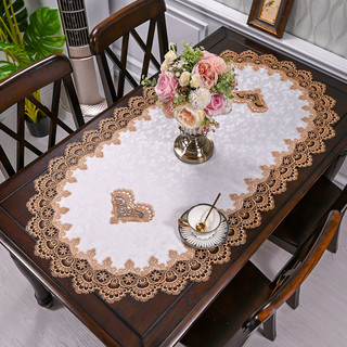 70 * 170cm Phòng Khách Bàn Cà Phê Khăn Trải Bàn Vải Ren Hiện Đại Hình Bầu Dục Phong Cách Châu Âu Hình Chữ Nhật Bao Vải Ren Bàn Cà Phê Vải Influencer Bao Khăn Hộ Gia Đình Khách Sạn Thương Mại Cảm Giác Cao Cấp 01