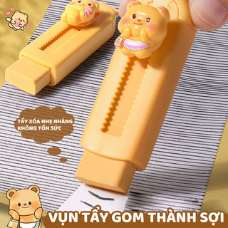 Cục tẩy sáng tạo có thể thu vào – Gôm tẩy bút chì cao cấp với mẫu hoạt hình cute, tẩy sạch hiệu quả, ít vụn
