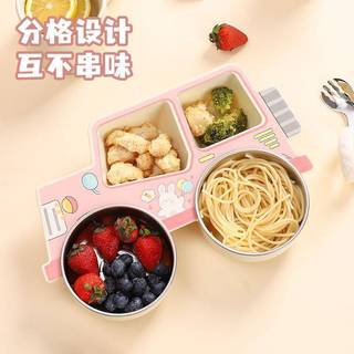 Thép không gỉ 304 Đĩa Ăn Trẻ Em Hộ Gia Đình Cho Bé Hoạt Hình Xe Bộ Đồ Ăn Bộ Trẻ Em Hoạt Hình Ngăn Đĩa Ăn