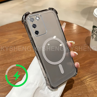 Thích hợp cho vỏ điện thoại REALME C71 C75 / 14X TPU sạc từ tính bốn góc chống rơi vỏ mềm trong suốt WBQ 000