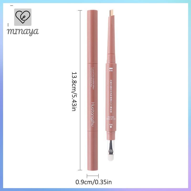 [MINAYA] Bút chì giun lụa nằm hai màu tự nhiên không thấm nước dưới mắt Bút bóng cao Đường viền Mỹ phẩm trang điểm mắt 2 trong 1 khô nhanh VN