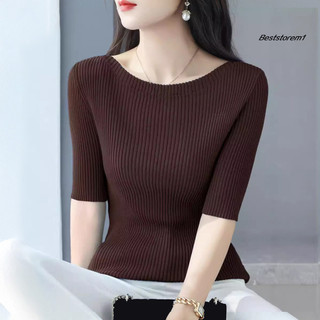 Cửa hàng tốt nhất | Áo thun nữ đa năng, sành điệu với thiết kếSlim Fit nửa tay, cổ tròn phù hợp mặc hàng ngày phong cách Đông Nam Á