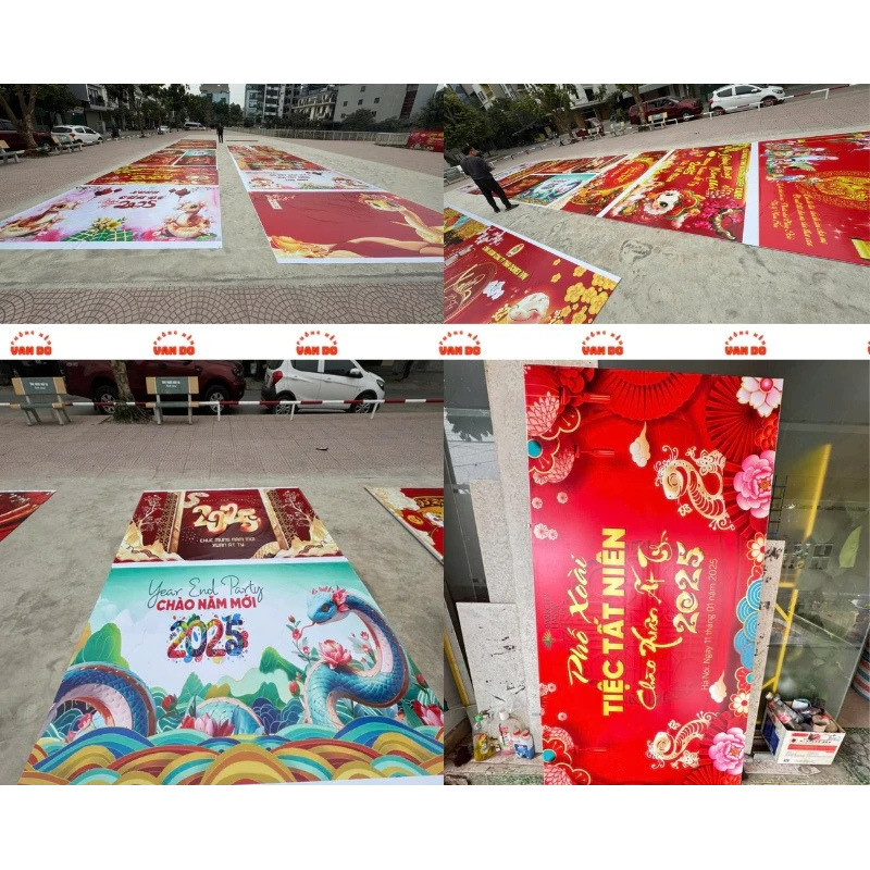 Phông nền chụp ảnh Gala Diner Tết cỡ lớn có nhiều size, in bạt theo yêu cầu