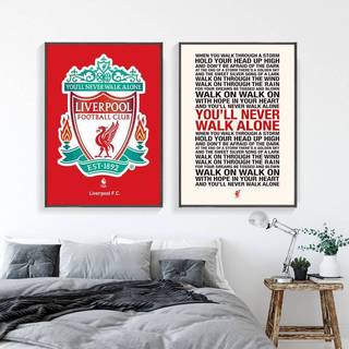 Bạn sẽ không bao giờ đi một mình Premier League Liverpool Câu lạc bộ bóng đá Poster Tranh vải trang trí