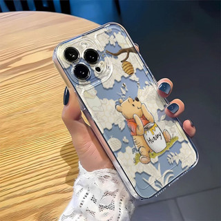 Ốp điện thoại Winnie the Pooh dễ thương cho iPhone 17Air / 16 / 15PLUS / 14 / 13pro Max / 12 / 11 / X / XS / 7 / 8, cá tính sáng tạo. Vỏ trong suốt, chống thấm nước, chống sốc, vỏ bảo vệ
