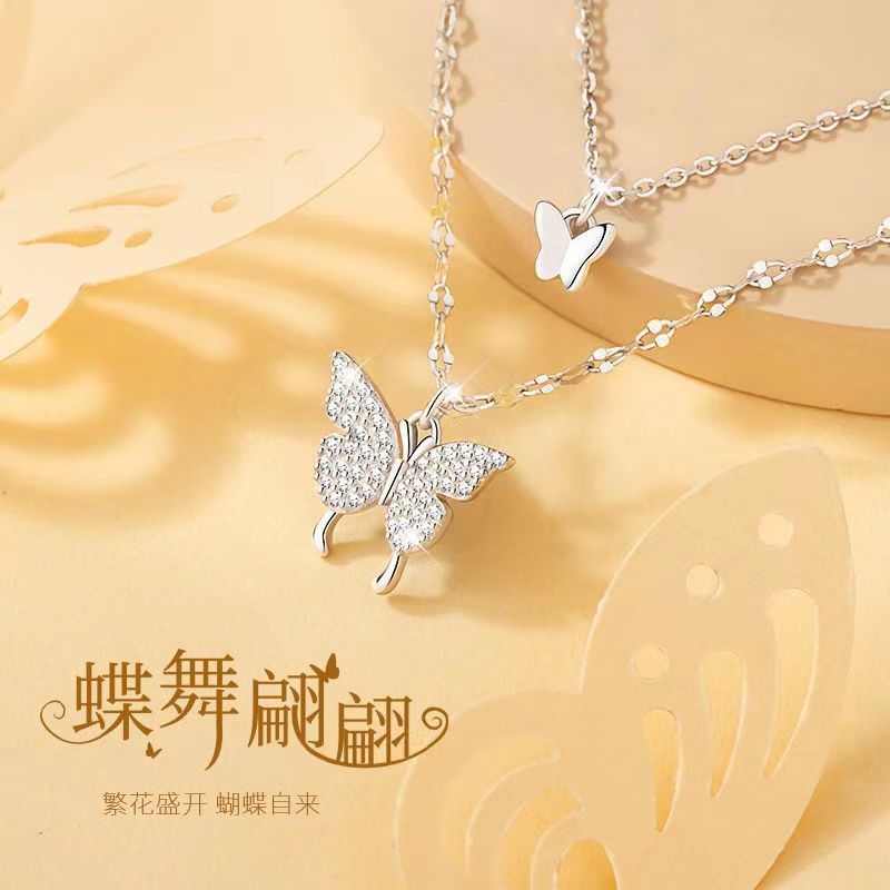 Vòng cổ nơ hai lớp bạc s999