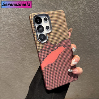 Ốp điện thoại di động từ tính màu sợi Carbon Kevlar thời trang Samsung S25 S24 Super S23 Plus Mg Vỏ bảo vệ từ tính chống sốc PC cứng.