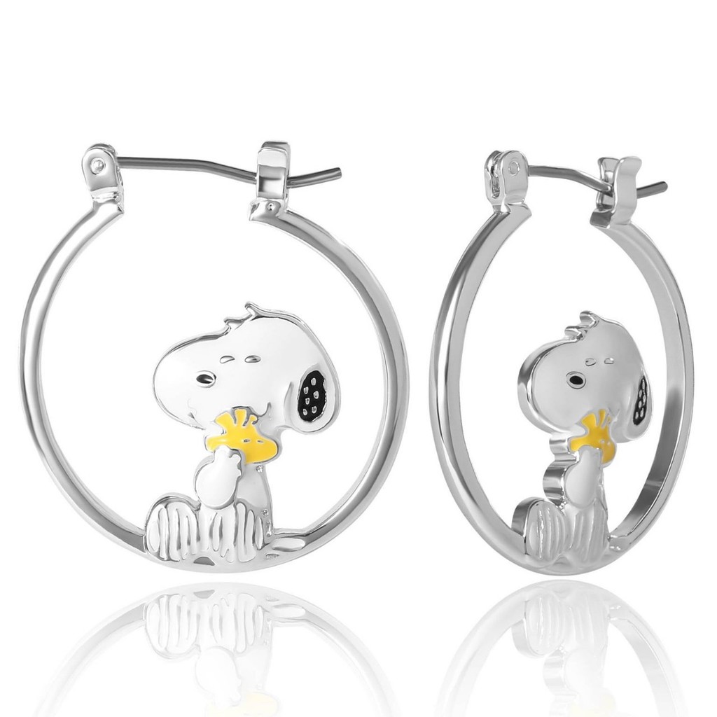 Snoopy Snoopy Dầu Nhỏ Giọt Chó Con Khóa Tai Mặt Dây Chuyền Kim Cương Xương Đòn Dây Xích Phụ Kiện Nữ