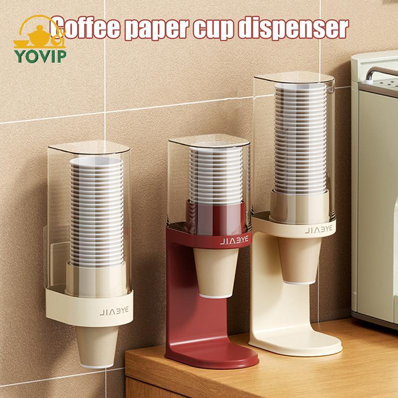 YOVIP Cốc giấy dùng một lần Hộp đựng nước bằng nhựa treo tường Hộp đựng cốc Hộp đựng cốc Giấy Khung tổ chức tại nhà VN