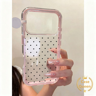 Ốp Lưng Cho Iphone Air 12 17 16 13 15 14 11 Pro Max 14 16 15 Plus Màu Đen Đơn Giản Chấm Bi Sang Trọng 2 Trong 1 Silicon Cover