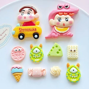 Set Charm Shin Cậu Bé Bút Chì & Snack Quái Vật Cute – Bánh Kẹo, Phô Mai, Kem, Oreo Pastel Dễ Thương, Charm Gắn Dép DIY