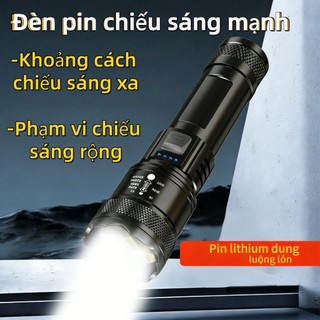 Đèn Pin LED Siêu Sáng, Chế Độ Zoom và Sạc Dự Phòng, Phù Hợp Cho Cắm Trại, Du Lịch và Thám Hiểm