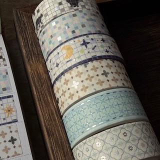 Washi tape nhũ bạc silver foil Mocard (có đế)