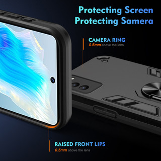 Dành Cho Tecno Camon 18P Ốp điện thoại Thiết Kế Chiến Binh Lưng Cứng Có Giá Đỡ Nhẫn Chống Sốc Mềm TPU Nâng Cạnh Mỏng Bao