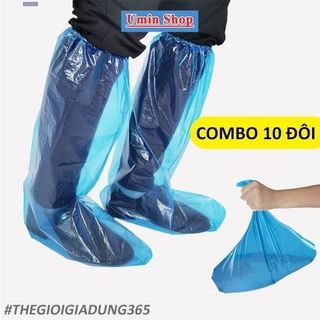 ( COMBO 10 ĐÔI )  Ủng Đi Mưa Bọc Giày Nilon Tái Sử Dụng Được Tiện Dụng