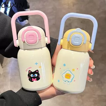 CUXIN Cốc giữ nhiệt du lịch CUXIN, Bình chân không uống nước kép 500ML bằng thép không gỉ, Cốc nước giữ ấm đun nước uống lạnh và nhiệt Bình giữ nhiệt cà phê chịu nhiệt Cốc giữ nhiệt cho trẻ em bé gái 