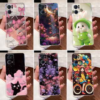 Dành Cho OPPO Reno 7 Pro 5G Ốp Lưng Trong Suốt Sang Trọng Dễ Thương Thỏ Tình Yêu Ngộ nghĩnh Tranh Mềm TPU Silicon Cho OPPO Reno 7 7Pro 5G Vỏ