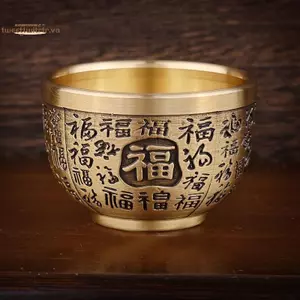 TRTR Tốt Lu Phượng Hoàng Xi Lanh Trang Trí Tay Truyền Thống Khắc Đồng Cốc Uống Đồng Nguyên Chất Đồng Thau Phong Thủy Bát Luy Trang Trí VN