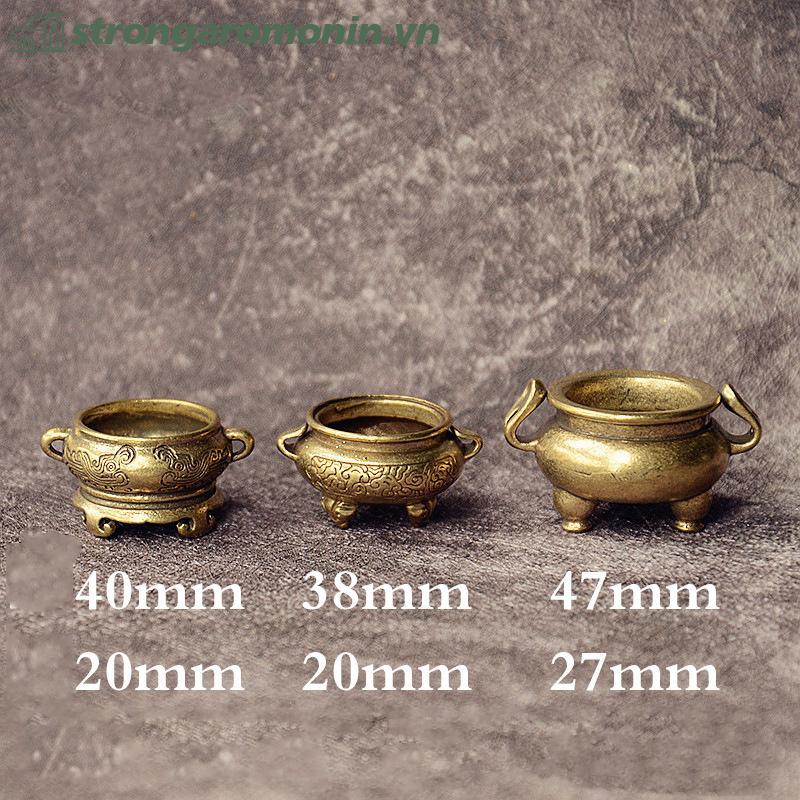 ST Đồng Thau Túi Sen Jiuding Hương Rỗng Hương Mini Lư ST