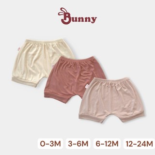 (0-24M) Combo 3 quần đùi mặc tã Bunnybaby chất thun lụa mềm siêu co giãn. Bubbybaby-GV