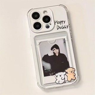 Dành Cho IPhone 17 16 15 14 13 12 11 Pro Max X XR XS Max 7 8 Plus Dễ thương puppy rỗng thẻ ảnh túi điện thoại trường hợp